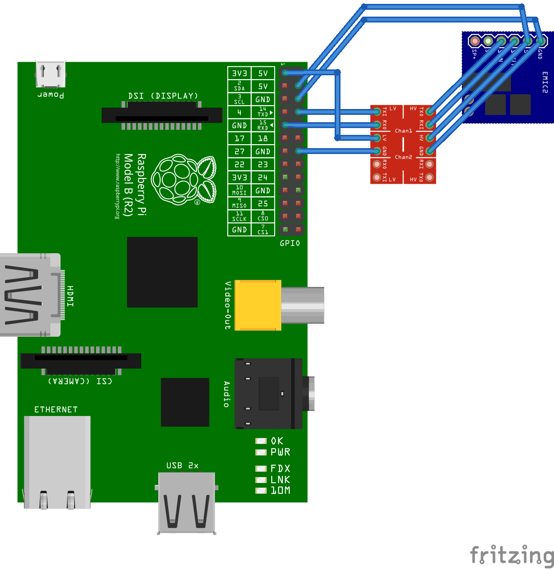 Emic 2 to Raspberry Pi Connection